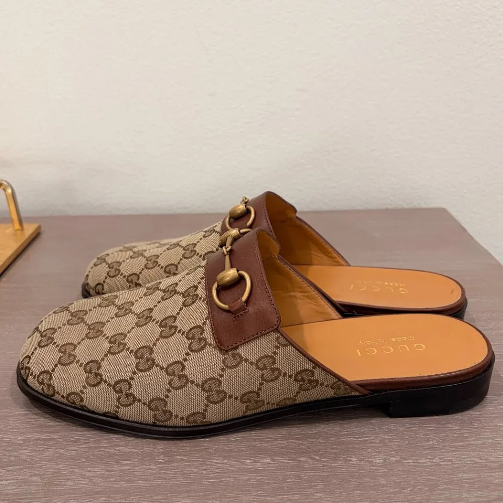 GUCCI CANVAS PRINTED MENS SLIDES - LIKE NEW - Picture 8 of 8